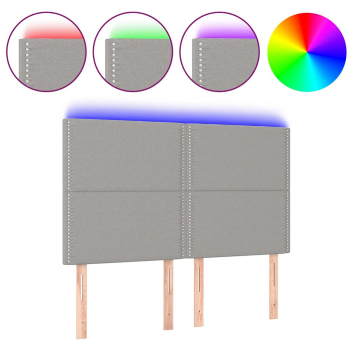 Tăblie de pat cu LED, gri deschis, 144x5x118/128 cm, textil - WALTI WALTI