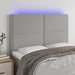 Tăblie de pat cu LED, gri deschis, 144x5x118/128 cm, textil - WALTI WALTI