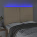 Tăblie de pat cu LED, crem, 144x5x118/128 cm, textil - WALTI WALTI