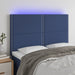 Tăblie de pat cu LED, albastru, 144x5x118/128 cm, textil - WALTI WALTI