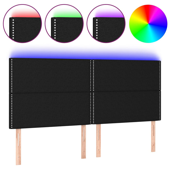 Tăblie de pat cu LED, negru, 160x5x118/128 cm, textil - WALTI WALTI