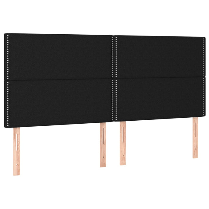 Tăblie de pat cu LED, negru, 160x5x118/128 cm, textil - WALTI WALTI