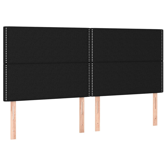 Tăblie de pat cu LED, negru, 180x5x118/128 cm, textil - WALTI WALTI