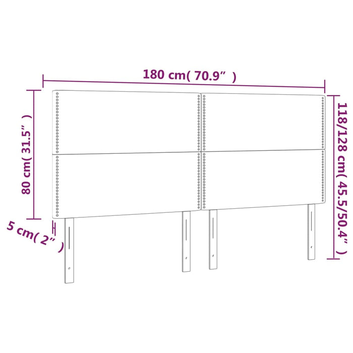 Tăblie de pat cu LED, negru, 180x5x118/128 cm, textil - WALTI WALTI