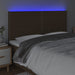 Tăblie de pat cu LED, maro închis, 180x5x118/128 cm, textil - WALTI WALTI