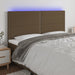 Tăblie de pat cu LED, maro închis, 180x5x118/128 cm, textil - WALTI WALTI