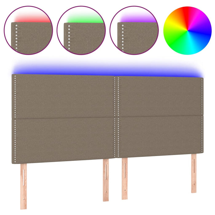 Tăblie de pat cu LED, gri taupe, 180x5x118/128 cm, textil - WALTI WALTI