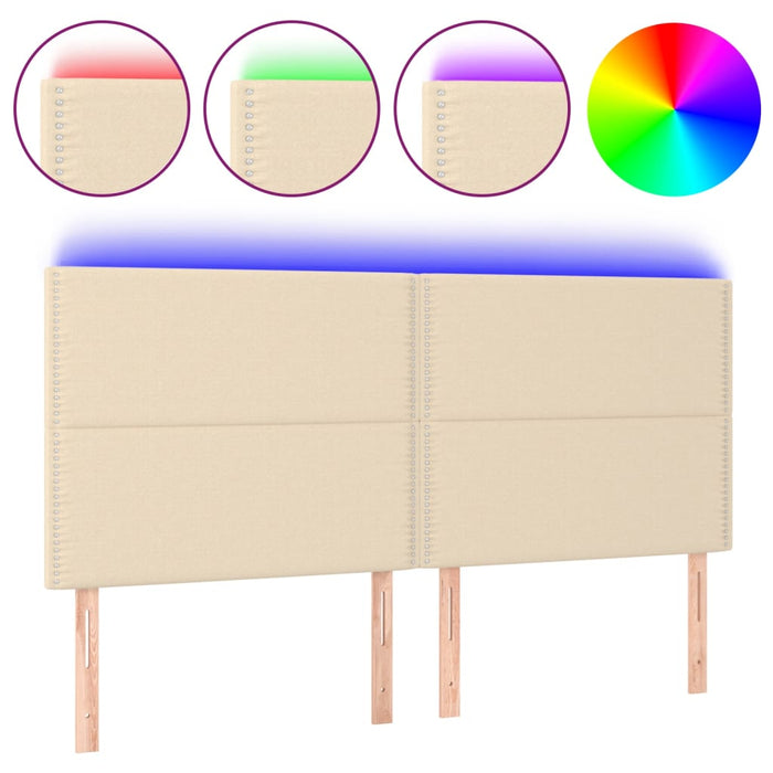 Tăblie de pat cu LED, crem, 180x5x118/128 cm, textil - WALTI WALTI
