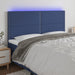 Tăblie de pat cu LED, albastru, 200x5x118/128 cm, textil - WALTI WALTI