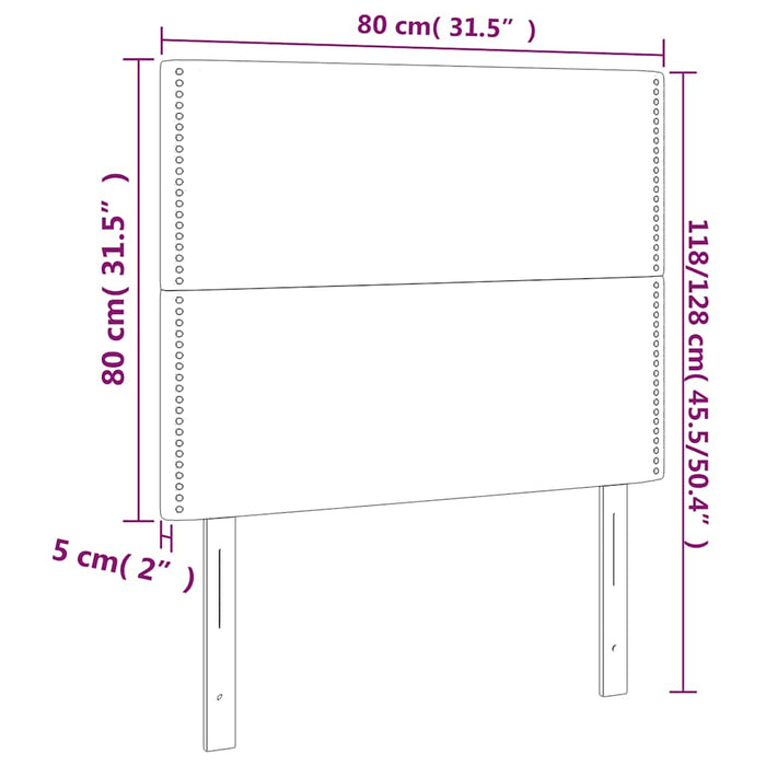 Tăblie de pat cu LED, albastru închis, 80x5x118/128cm, catifea - WALTI WALTI