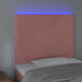 Tăblie de pat cu LED, roz, 80x5x118/128 cm, catifea - WALTI WALTI