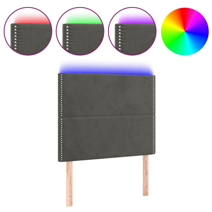 Tăblie de pat cu LED, gri închis, 100x5x118/128 cm, textil - WALTI WALTI