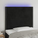 Tăblie de pat cu LED, negru, 100x5x118/128 cm, catifea - WALTI WALTI