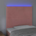 Tăblie de pat cu LED, roz, 100x5x118/128 cm, catifea - WALTI WALTI