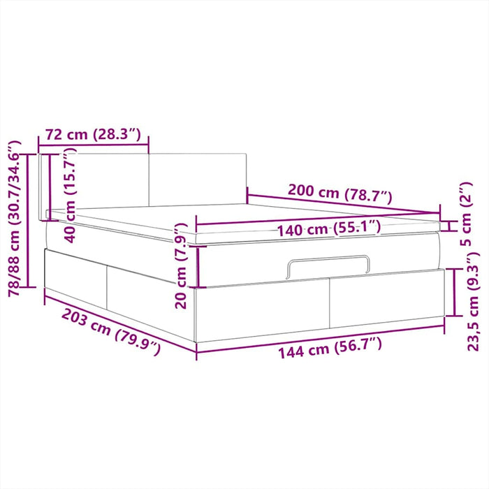 Tăblie de pat cu LED, roz, 100x5x118/128 cm, catifea - WALTI WALTI