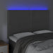 Tăblie de pat cu LED, gri închis, 144x5x118/128 cm, catifea - WALTI WALTI