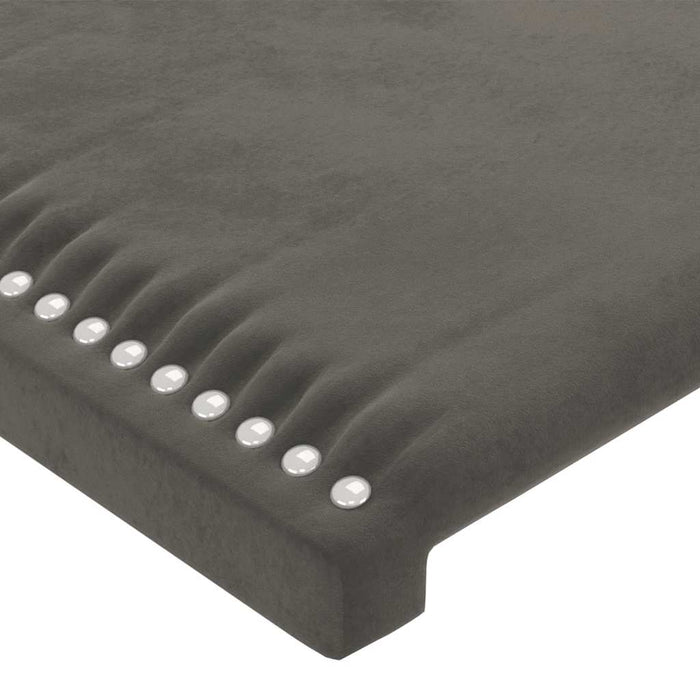 Tăblie de pat cu LED, gri închis, 144x5x118/128 cm, catifea - WALTI WALTI