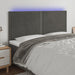 Tăblie de pat cu LED, gri închis, 160x5x118/128 cm, catifea - WALTI WALTI