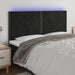 Tăblie de pat cu LED, negru, 160x5x118/128 cm, catifea - WALTI WALTI