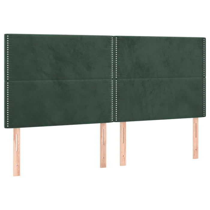 Tăblie de pat cu LED, verde închis, 160x5x118/128 cm, catifea - WALTI WALTI