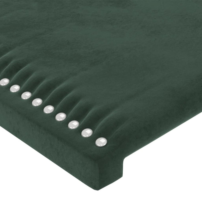 Tăblie de pat cu LED, verde închis, 160x5x118/128 cm, catifea - WALTI WALTI