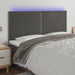 Tăblie de pat cu LED, gri închis, 180x5x118/128 cm, catifea - WALTI WALTI