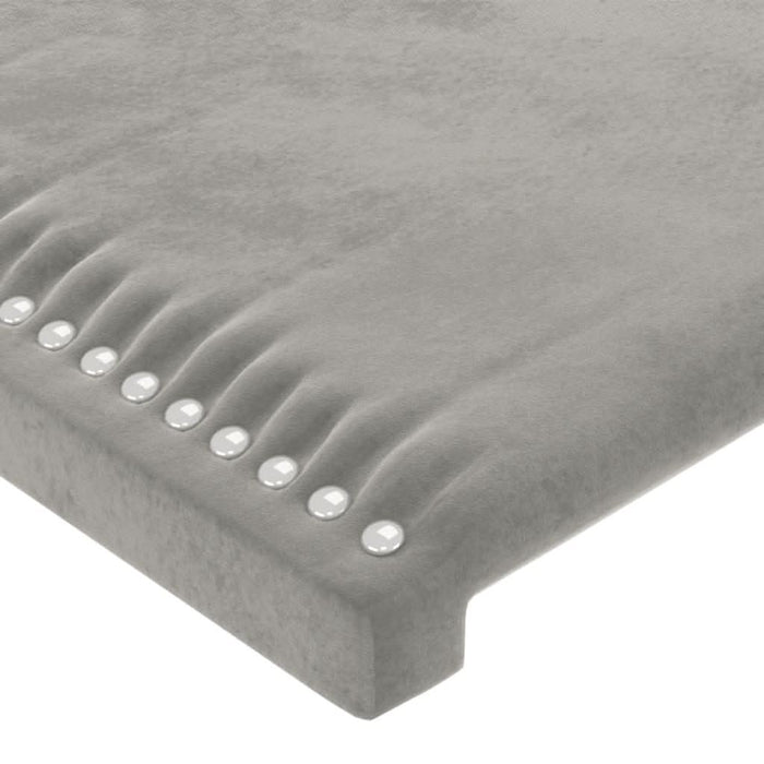 Tăblie de pat cu LED, gri deschis, 200x5x118/128 cm, catifea - WALTI WALTI