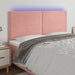 Tăblie de pat cu LED, roz, 200x5x118/128 cm, catifea - WALTI WALTI