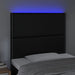 Tăblie de pat cu LED, negru, 100x5x118/128 cm, piele ecologică - WALTI WALTI