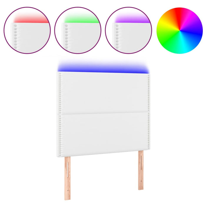 Tăblie de pat cu LED, alb, 100x5x118/128 cm, piele ecologică - WALTI WALTI