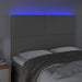 Tăblie de pat cu LED, gri, 144x5x118/128 cm, textil - WALTI WALTI