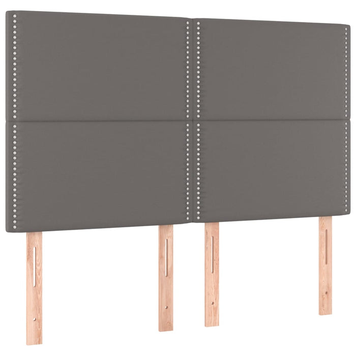 Tăblie de pat cu LED, gri, 144x5x118/128 cm, textil - WALTI WALTI
