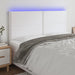 Tăblie de pat cu LED, alb, 200x5x118/128 cm, piele ecologică - WALTI WALTI