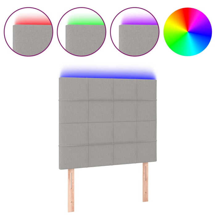 Tăblie de pat cu LED, gri deschis, 80x5x118/128 cm, textil WALTI