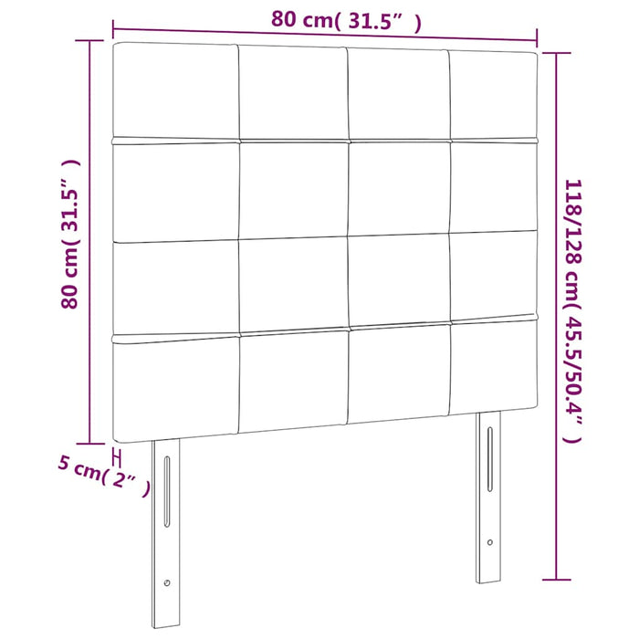 Tăblie de pat cu LED, maro închis, 80x5x118/128 cm, textil WALTI
