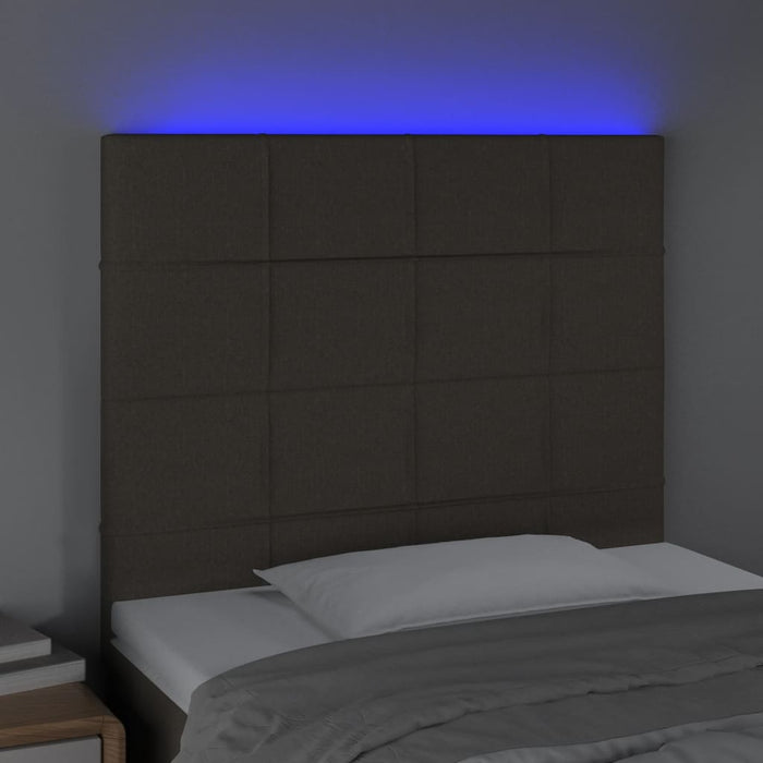 Tăblie de pat cu LED, gri taupe, 80x5x118/128 cm, textil WALTI