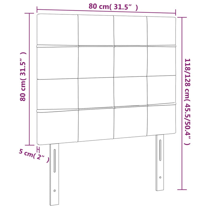 Tăblie de pat cu LED, albastru, 80x5x118/128 cm, textil - WALTI WALTI