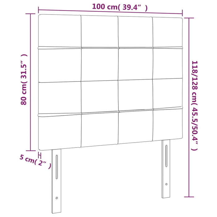 Tăblie de pat cu LED, gri deschis, 100x5x118/128 cm, textil - WALTI WALTI