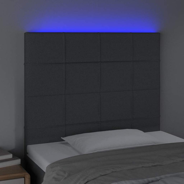 Tăblie de pat cu LED, gri închis, 100x5x118/128 cm, textil - WALTI WALTI