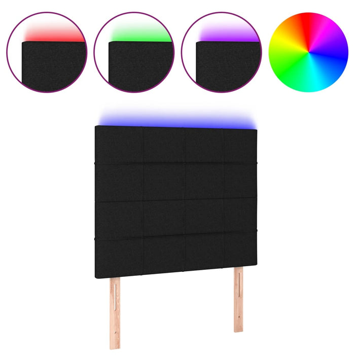 Tăblie de pat cu LED, negru, 100x5x118/128 cm, textil - WALTI WALTI