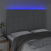 Tăblie de pat cu LED, gri deschis, 144x5x118/128 cm, textil - WALTI WALTI