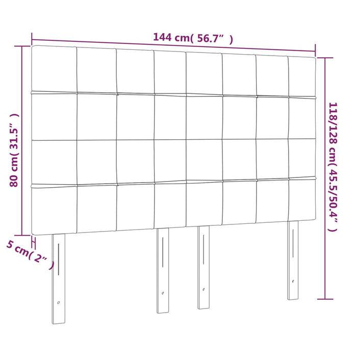 Tăblie de pat cu LED, gri închis, 144x5x118/128 cm, textil - WALTI WALTI