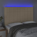 Tăblie de pat cu LED, crem, 144x5x118/128 cm, textil - WALTI WALTI