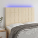 Tăblie de pat cu LED, crem, 144x5x118/128 cm, textil - WALTI WALTI