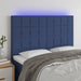 Tăblie de pat cu LED, albastru, 144x5x118/128 cm, textil - WALTI WALTI