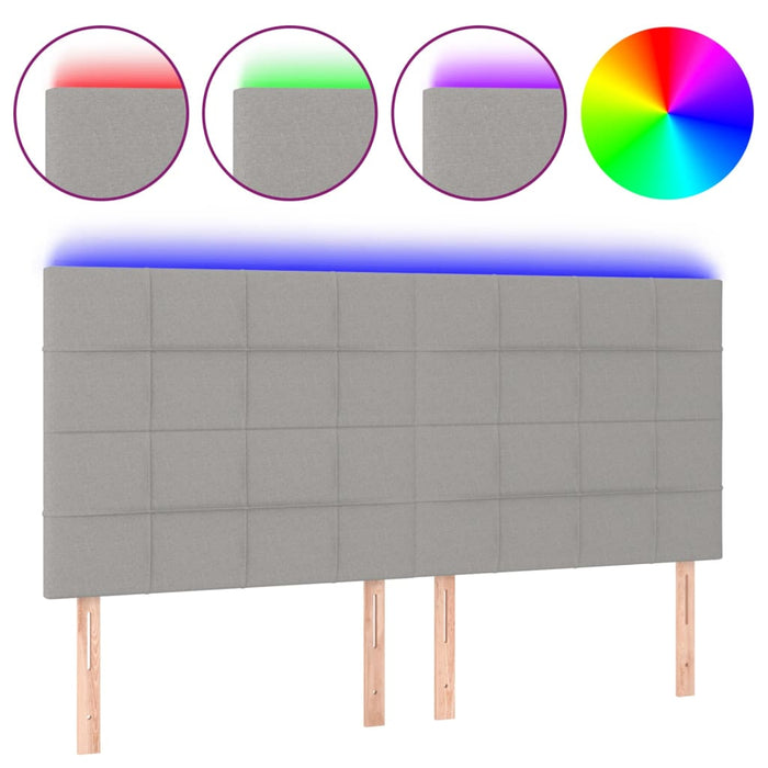 Tăblie de pat cu LED, gri deschis, 160x5x118/128 cm, textil - WALTI WALTI