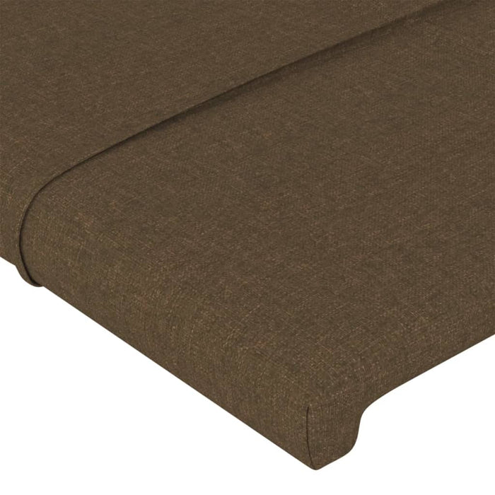 Tăblie de pat cu LED, maro închis, 160x5x118/128 cm, textil WALTI