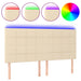 Tăblie de pat cu LED, crem, 160x5x118/128 cm, textil - WALTI WALTI