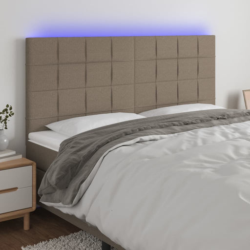 Tăblie de pat cu LED, gri taupe, 180x5x118/128 cm, textil - WALTI WALTI