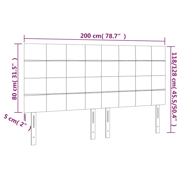 Tăblie de pat cu LED, negru, 200x5x118/128 cm, textil - WALTI WALTI